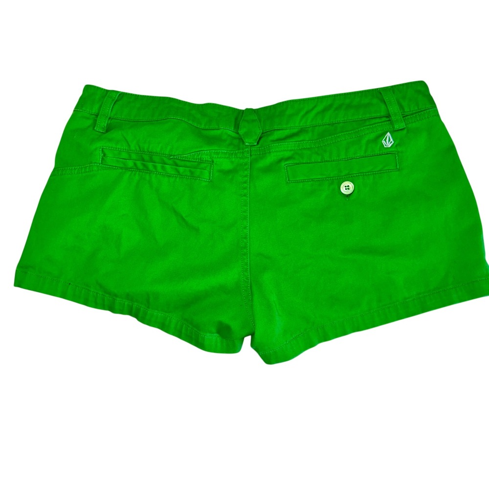 Volcom Frochickie Green Chino Shorts Womens Size 11 Low Rise Skater Summer - Picture 3 of 4